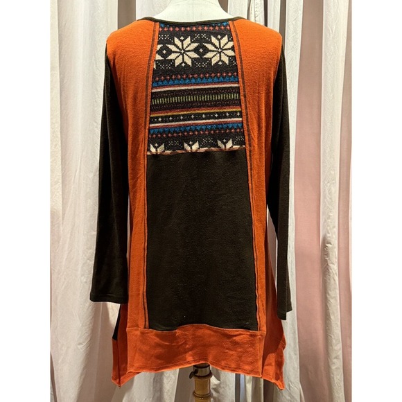 Sacred Threads Patchwork Knit Tunic/ Minidress Sweater L - Picture 3 of 5